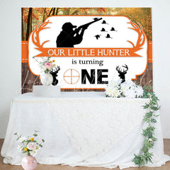 Lofaris Our Little Hunter Is Truning One 1St Birthday Backdrop