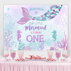 Lofaris Our Little Mermaid Is Turning 1st Birthday Backdrop