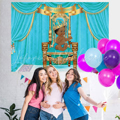 Lofaris Our Little Prince Bule Gorgeous Baby Shower Backdrop