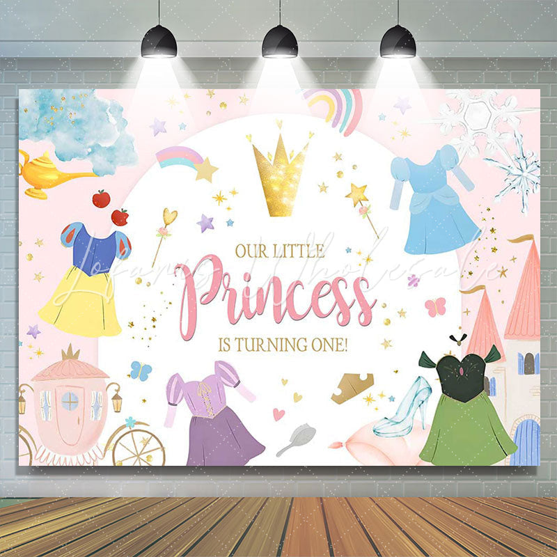 Lofaris Our Little Princess Girl 1st Birthday Backdrop