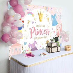 Lofaris Our Little Princess Girl 1st Birthday Backdrop