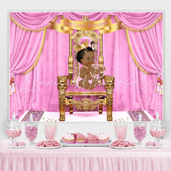 Lofaris Our Little Princess Pink and Gold Baby Shower Backdorop