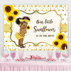 Lofaris Sunflower And Glitter Baby Shower Backdrop For Girl