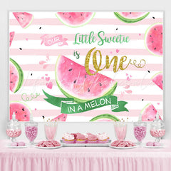 Lofaris Our Little Sweetie Is One Watermelon Birthday Backdrop