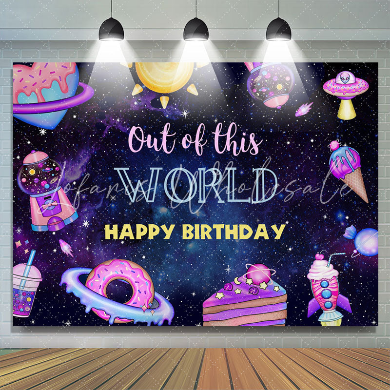 Lofaris Out Of This World Dessert Happy Birthday Backdrop