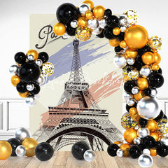 Lofaris Painted Paris Eiffel Tower Birthday Party Backdrop