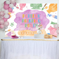 Lofaris Painting Party Watercolor Pigment Birthday Backdrop