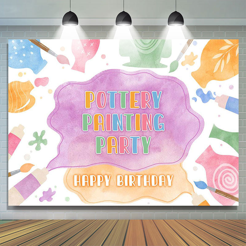 Lofaris Painting Party Watercolor Pigment Birthday Backdrop