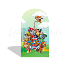 Paw Patrol Theme Happy Birthday Party Arch Backdrop Wall Cloth Cover