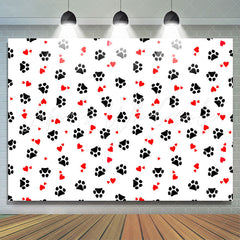 Lofaris Paw Print Heart Patterns Step And Repeat Backdrop