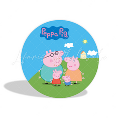 Peppa Pig Theme Birthday Party Round Backdrop Cover Plinth Cover