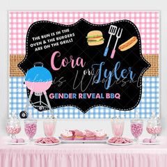 Lofaris Pink And Blue Gender Reveal Bbq Baby Shower Backdrop