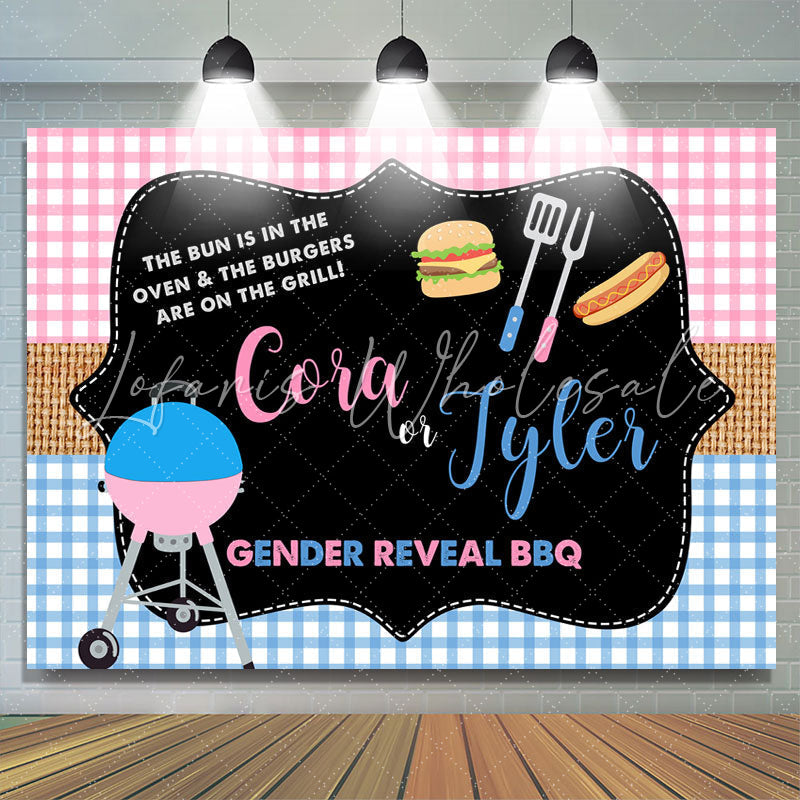 Lofaris Pink And Blue Gender Reveal Bbq Baby Shower Backdrop