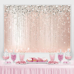 Lofaris Pink And Glitter Bokeh Happy Birthday Backdrop For Girl