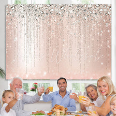 Lofaris Pink And Glitter Bokeh Happy Birthday Backdrop For Girl