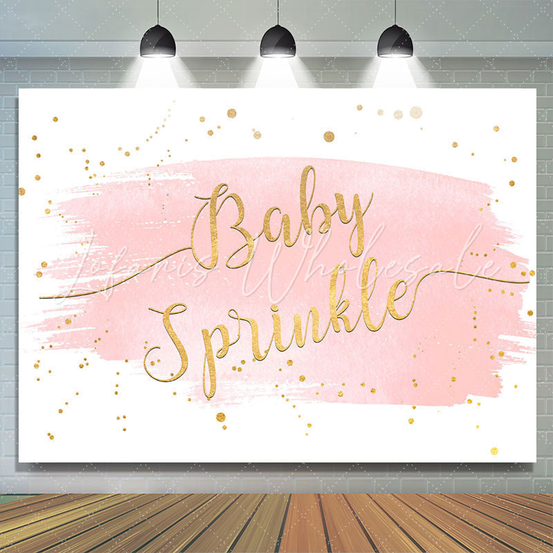 Lofaris Pink And Gold Glitter Baby Splinkle Shower Backdrop