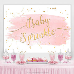 Lofaris Pink And Gold Glitter Baby Splinkle Shower Backdrop