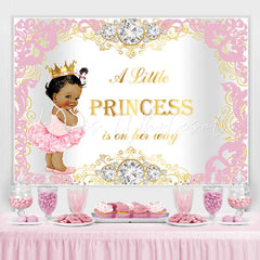 Lofaris Pink and Golden Diamond Princess Baby Shower Backdrop