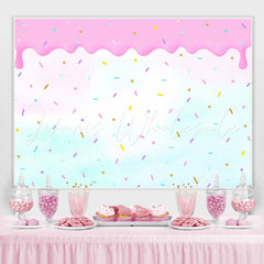 Lofaris Pink and Green Candy Themed Happy Birthday Backdrop