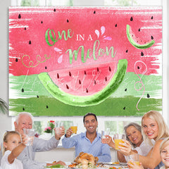 Lofaris Pink And Green One In A Melon Happy Birthday Backdrop