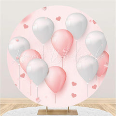 Lofaris Pink And Grey Ballon Round Wedding Backdrop Becoration