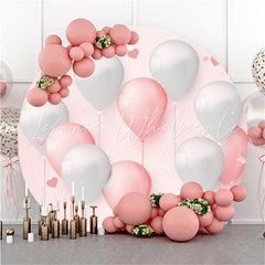 Lofaris Pink And Grey Ballon Round Wedding Backdrop Becoration