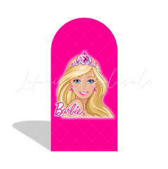 Pink Barbie Head Happy Birthday Party Arch Backdrop Wall Cloth Cover