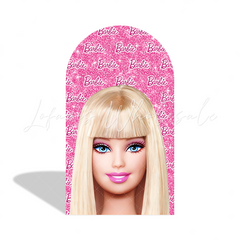 Pink Barbie Head Happy Birthday Party Arch Backdrop Wall Cloth Cover