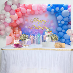 Lofaris Pink Blue Balloons Gifts Happy Birthday Backdrop