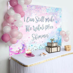 Lofaris Pink Blue Disco Ball Shimmer Birthday Party Backdrop