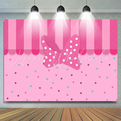 Lofaris Pink Bow Dots Boutique Curtain Party Backdrop For Girl