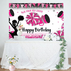 Lofaris Pink Cheerleading Stars Backdrop For Birthday Party