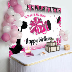 Lofaris Pink Cheerleading Stars Backdrop For Birthday Party