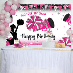 Lofaris Pink Cheerleading Stars Backdrop For Birthday Party