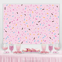 Lofaris Pink Colored Candy Bits Simple Birthday Backdrop