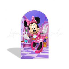 Pink dance minnie arch Birthday Party Arch Backdrop Wall Cloth Cover