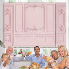 Lofaris Pink Door Theme Happy Birthday Party Backdorp For Girl