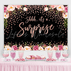 Lofaris Pink Floral And Green Grass Bokeh Baby Shower Backdrop