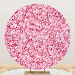 Lofaris Pink Floral Petals Romantic Round Wedding Backdrop