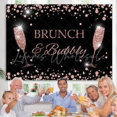 Lofaris Pink Glitter Brunch Bully Themed Girl Birthday Backdrop