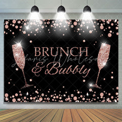 Lofaris Pink Glitter Brunch Bully Themed Girl Birthday Backdrop