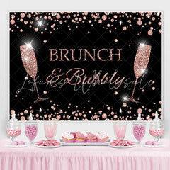 Lofaris Pink Glitter Brunch Bully Themed Girl Birthday Backdrop