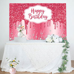 Lofaris Pink Glitter Diamond Birthday Backdrop For Girl