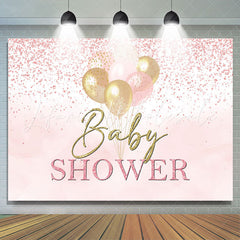 Lofaris Pink Glitter Dots Balloons Baby Shower Backdrop