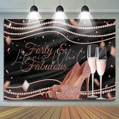 Lofaris Pink Glitter Heels And Black Birthday Party Backdrop