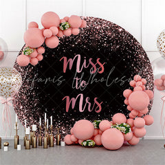 Lofaris Hot Pink Glitter Round Black Adorable Wedding Backdrop