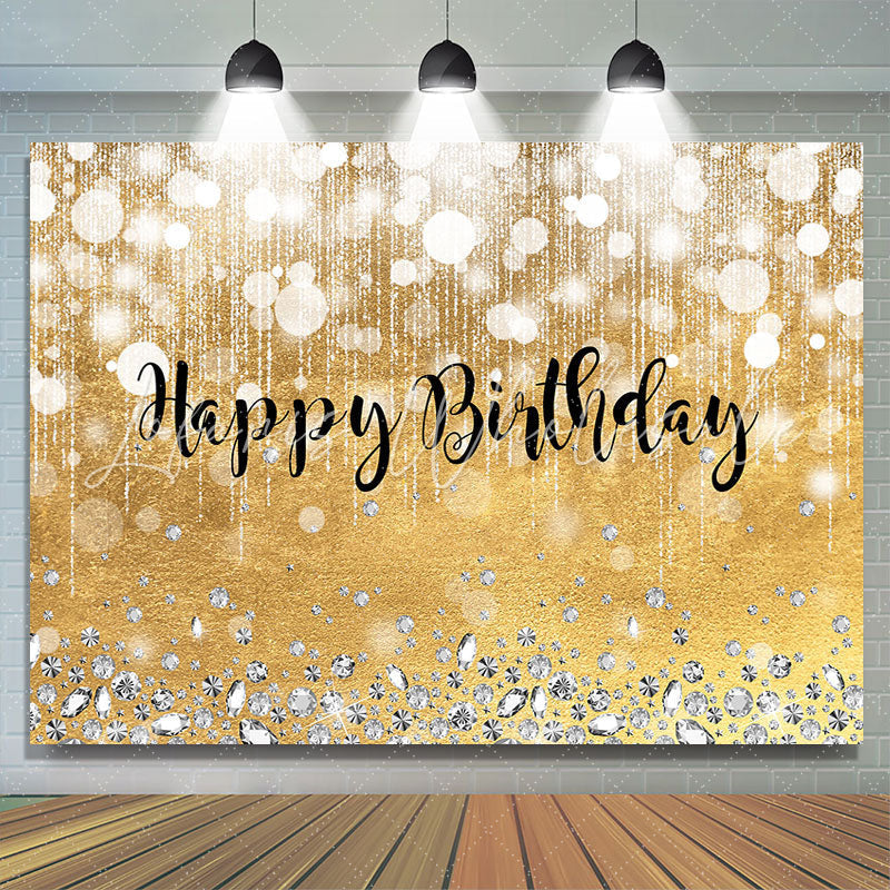 Lofaris Pink Gorgeous Bokeh Diamond Happy Birthday Backdrop