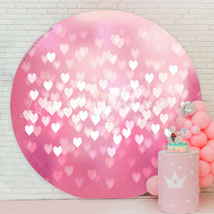 Lofaris Pink Heart Bokeh Circle Valentines Day Backdrop