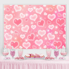 Lofaris Pink Heart Glitter Early 2000s Photo Birthday Party Backdrop