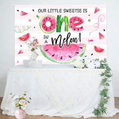 Lofaris Pink Little Sweetie Watermelon 1st Birthday Backdrop